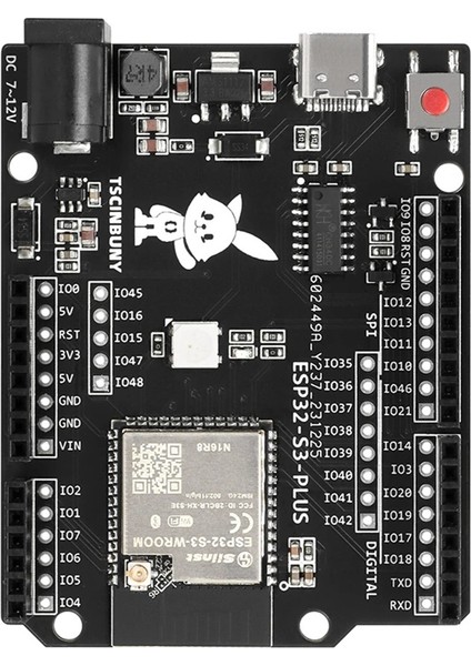 Tscınbuny ESP32 S3 Plus Geliştirme Kartı Arduino Ide/micropython Programlanabilir Akıllı Robot Kiti Bileşen Aksesuarları Parçaları (Yurt Dışından)