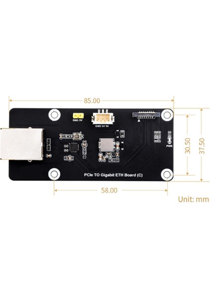 Raspberry Pi 5 Için Özel Pcıe'den Gigabit Ethernet Portu Genişletme Kartı Yan Kurulumu, Sürücüsüz Tak ve Çalıştır (Yurt Dışından)