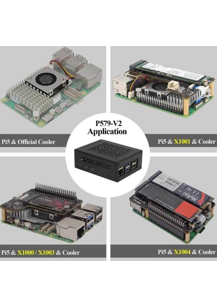 Raspbery Pi Pcıe'den M.2 Nvme SSD Genişletme Kartı Için X1015 Kasa Desteği Nvme M.2 SSD Hailoaı Modülü Rpı 5 Için (Yurt Dışından)