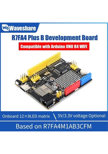 Waveshare R7FA4 Plus B Geliştirme Kartı Arduino Uno R4 Wıfı ile Uyumlu R7FA4M1AB3CFM Tabanlı (Yurt Dışından)