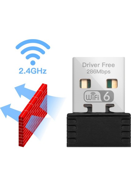 Kablosuz Wifi 6 Adaptörü AX286 802.11AX 2.4ghz Sürücü USB Ağ Kartı Win7/10/11 Bilgisayar Mini Wifi Alıcısı (Yurt Dışından)