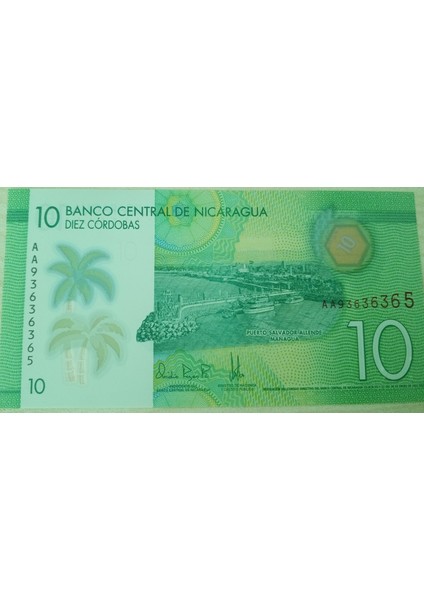 Nicaragua 10 Cordobas Tip(Polymer) Çil