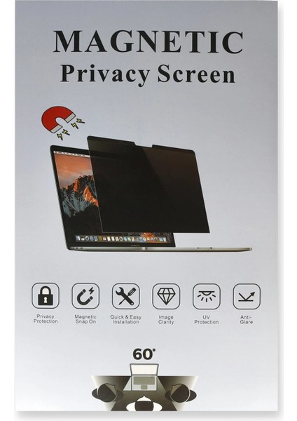 Macbook Air 13.3 Macbook Manyetik Hayalet Ekran Koruyucu - Siyah Bstmy