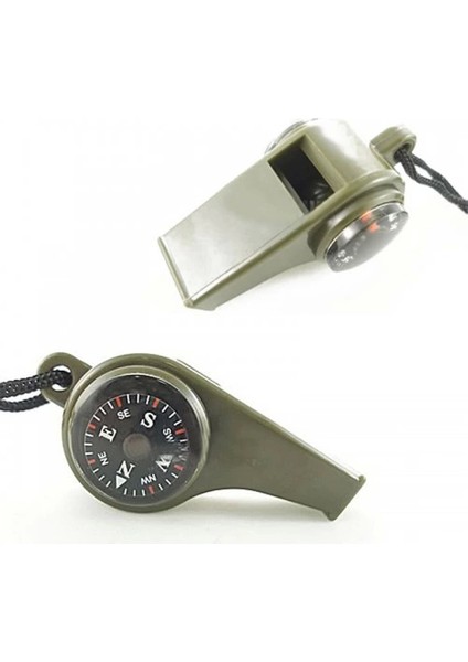 Çok Fonksiyonlu Düdük Pusula Kamp Termometre Acil Survival Dişli Düdük indirimleri