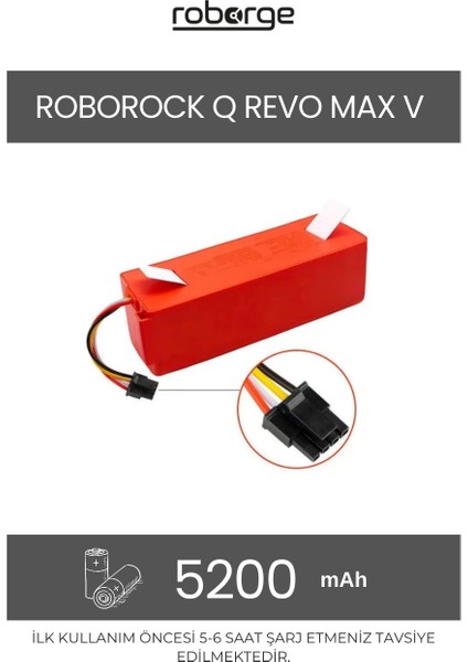 Roborock Q Revo Max V Robot Süpürge Uyumlu Batarya 5200 Mah - Muadil Ürün
