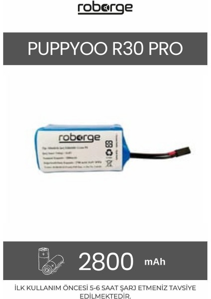 Puppyoo R30 Pro Robot Süpürge Uyumlu 2800 Mah Batarya - Muadil Ürün