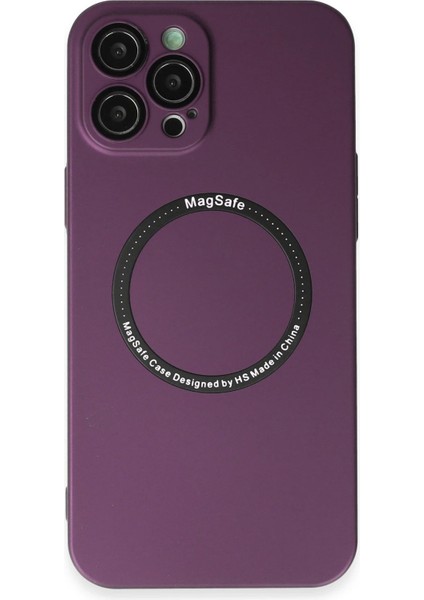 Iphone 12 Pro Max Kılıf Jack Magneticsafe Lens Silikon - Mürdüm Bstmy