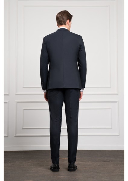 Erkek Lacivert Trend Yelekli Slim Fit Dar Kesim Sivri Yaka Takım Elbise indirimleri