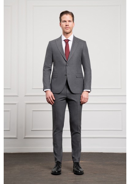 Erkek Füme Trend Slim Fit Dar Kesim Sivri Yaka Takım Elbise fiyatları