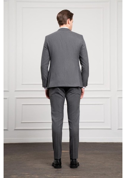 Erkek Füme Trend Slim Fit Dar Kesim Sivri Yaka Takım Elbise indirimleri