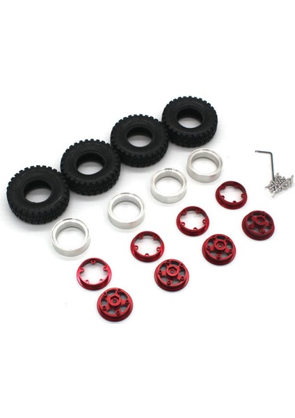 4 Adet 55MM 1.0 Metal Beadlock Tekerlek Lastik Lastik Seti Eksenel SCX24 Traxxas TRX4M Fms 1/18 1/24 Rc Araba Yükseltme Parçaları, 2 (Yurt Dışından)