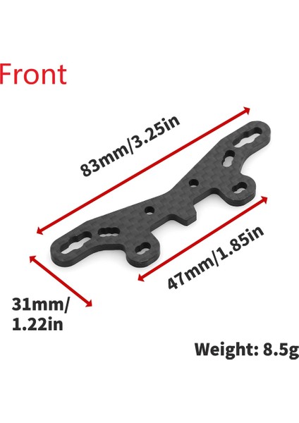 Karbon Fiber Ön Şok Kulesi Plaka 54632 Tamiya TT02S TT02SR Tt-02 Tip-S Tip-Sr Rc Araba Yükseltme Parçaları (Yurt Dışından)