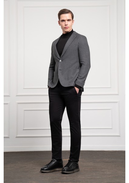 Erkek Siyah Dokuma Slim Fit Dar Kesim Mono Yaka Ceket fiyatları