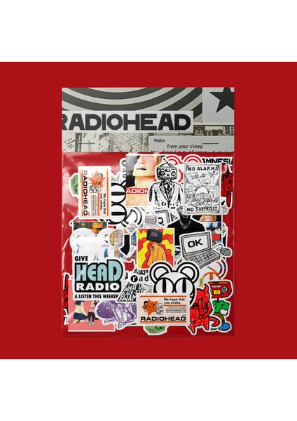 Radiohead Sticker Paketi -Bullet Journal - Ajanda - Planner - Defter - Laptop Etiket Çıkartma Çok Renkli 10 x 15 Paket Boyutu 3 x 5 cm Stickerlar Paket Içeriği 25 Adet Dadi Ramba Sticker