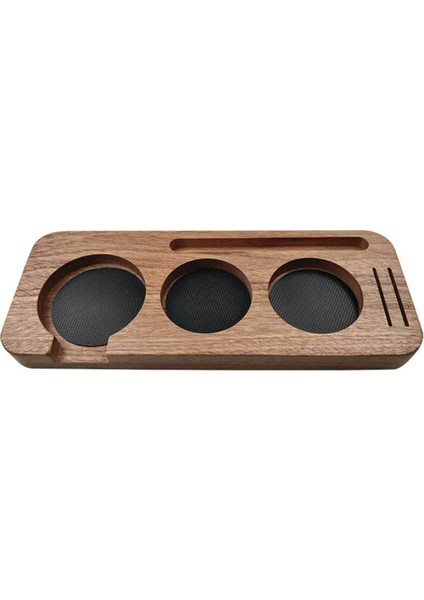 58 mm Ahşap Kahve Tamper Istasyonu Standı Kahve Portafiltre Tutucu Pres Standı Espresso Dağıtım Kolu Tutucu, B (Yurt Dışından)