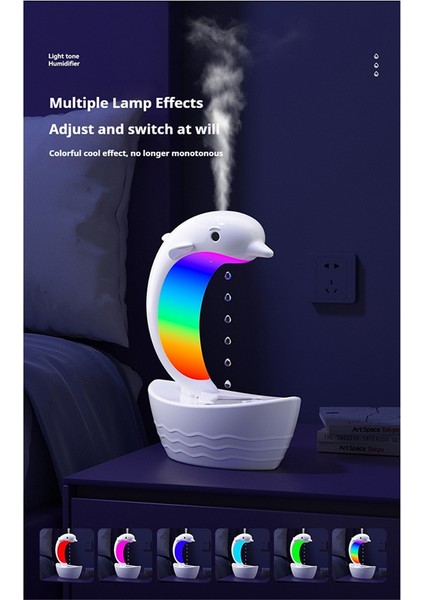 Dolphin Su Damlası Nemlendirici Bluetooth Hoparlör, Hafif Ton Nemlendirici, Renkli Işıklar (Yurt Dışından) fiyatları