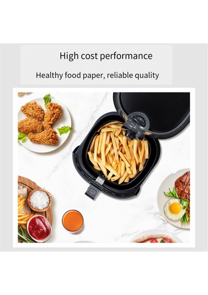 Hava Fritöz Kağıdı Tek Kullanımlık Buhar Pedleri Mutfak Pişirme Kağıdı Yapışmaz Buhar Pedleri Yağ Emici Kağıt Beyaz (Yurt Dışından)