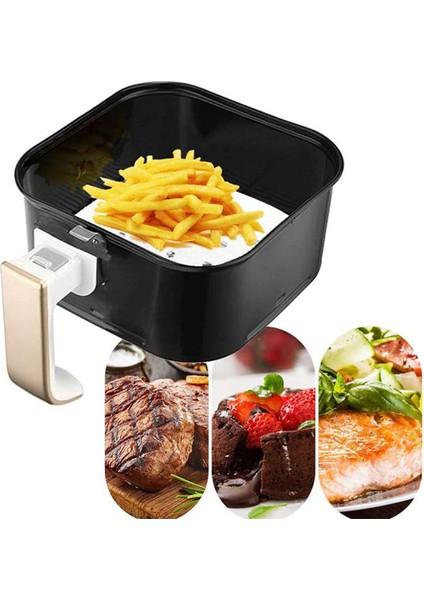 Hava Fritöz Kağıdı Tek Kullanımlık Buhar Pedleri Mutfak Pişirme Kağıdı Yapışmaz Buhar Pedleri Yağ Emici Kağıt Beyaz (Yurt Dışından)