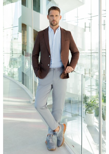 Erkek Kiremit Örme Slim Fit Torba Cep Mono Yaka Spor Ceket fırsatları