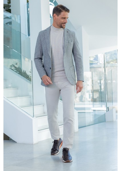 Erkek Gri Örme Slim Fit Mono Yaka Ceket fiyatları