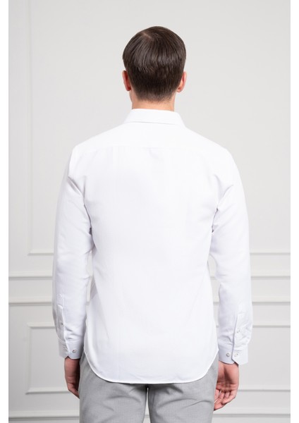 Erkek Beyaz Trend Italyan Yaka Slim Fit Dar Kesim Gömlek indirimleri