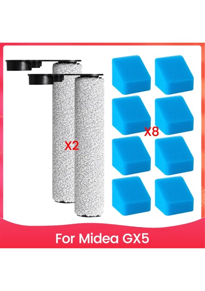 Midea Gx5 Zemin Temizleyici Aksesuarları Için 10 Pcs Yedek Parçalar Ana Roller Fırça Filtre Sünger (Yurt Dışından)