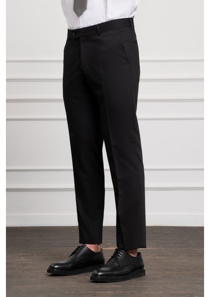 Erkek Siyah Poliviskon Basic Slim Fit Dar Kesim Pantolon fiyatları