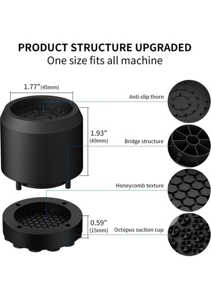 Güçlü Vantuzlu Çamaşır Makinesi Titreşim Önleyici Pedler, 4 Parça Kaymaz Gürültü Azaltıcı Sabitleyici Ayak Pedleri (Yurt Dışından) fiyatları