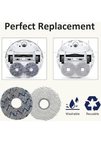 Ecovacs Deebot T30 Pro / T30S Combo / T30S / T20 Omni / T10 Omni / X1 Omni / X1 Turbo / X2 Omni Parçaları Için Mop Pedleri (Yurt Dışından)