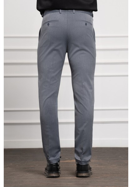 Erkek Lacivert Trend Slim Fit Dar Kesim Pileli Pantolon modelleri