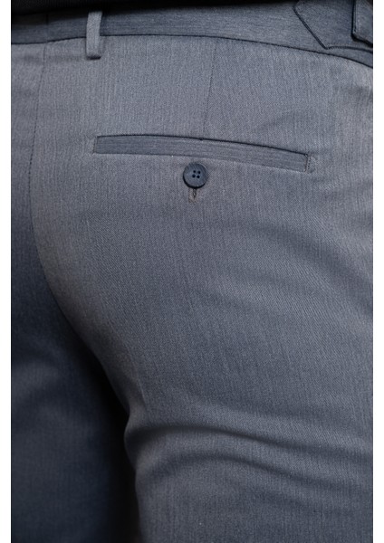Erkek Lacivert Trend Slim Fit Dar Kesim Pileli Pantolon fırsatları