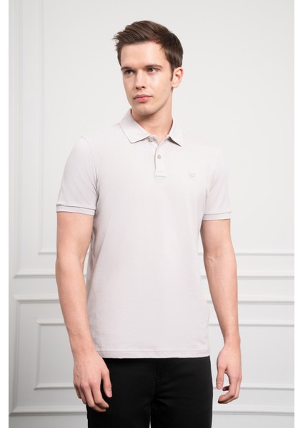 Erkek Gri Basic Polo Yaka Dynamic Fit T-Shirt modelleri