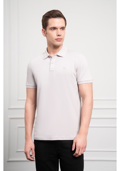 Erkek Gri Basic Polo Yaka Dynamic Fit T-Shirt fırsatları