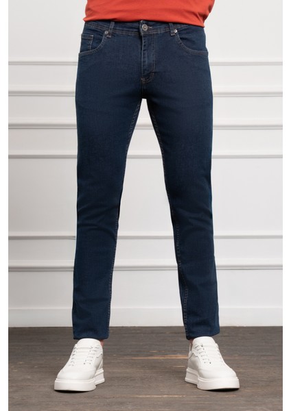 Erkek Lacivert Jean Slim Fit Dar Kesim Pantolon fiyatları