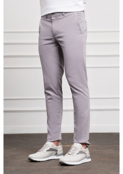 Erkek Gri Slim Fit Dar Kesim Chino Pantolon modelleri
