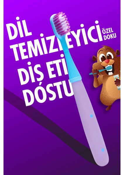 Kids Çocuk Diş Fırçası 3-8 Yaş | Diş Eti Dostu Yumuşak Kıl, Eğlenceli Tasarım |çocuklara Özel,mavi