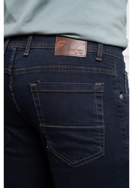 Erkek Koyu Lacivert Jean Slim Fit Dar Kesim Pantolon indirimleri