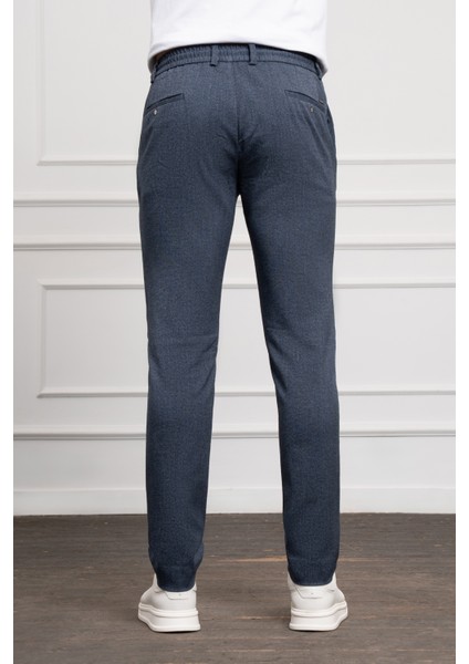 Erkek Marine Jogger Slim Fit Dar Kesim Çıtçıtlı Ipli Pantolon modelleri