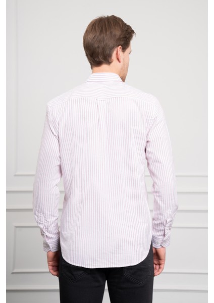 Erkek Bordo Pamuk Trend Dynamic Fit Rahat Kesim Gömlek