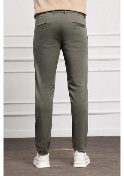 Erkek Yeşil Slim Fit Dar Kesim Chino Pantolon modelleri