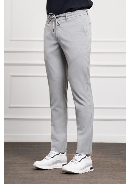 Erkek Gri Slim Fit Dar Kesim Ipli Jogger Pantolon fiyatları