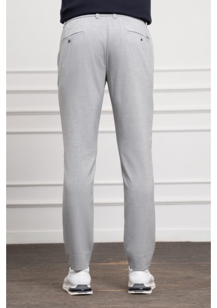 Erkek Gri Slim Fit Dar Kesim Ipli Jogger Pantolon modelleri