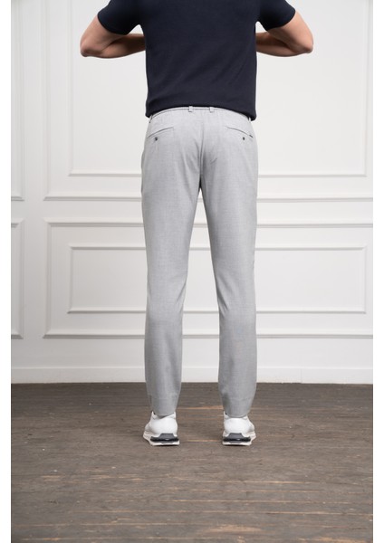 Erkek Gri Slim Fit Dar Kesim Ipli Jogger Pantolon fırsatları