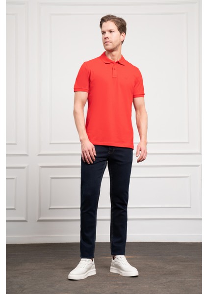 Erkek Kırmızı Basic Polo Yaka Dynamic Fit T-Shirt fiyatları