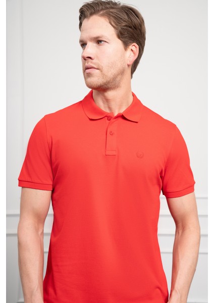 Erkek Kırmızı Basic Polo Yaka Dynamic Fit T-Shirt indirimleri