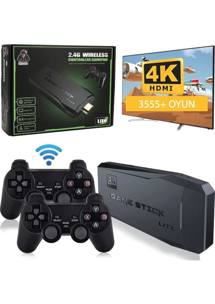 M8 64GB Dual Pad 4K Game Stick - Siyah Ynsmr