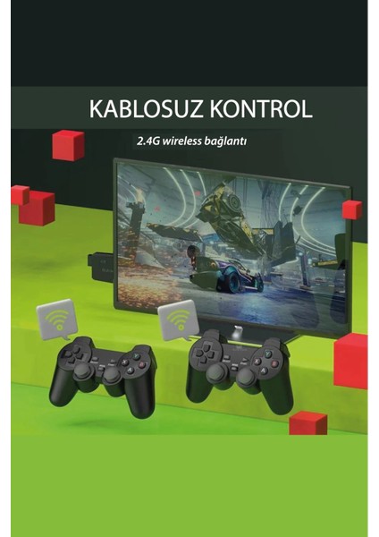 M8 64GB Dual Pad 4K Game Stick - Siyah Ynsmr