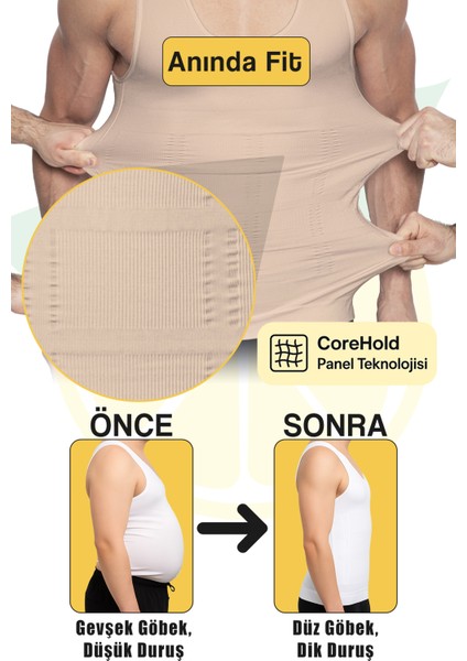 Korse Atlet Erkek – Jinekomasti Desteği, Göbek Toparlayıcı, Duruş Destekleyici | Elilom Yukka