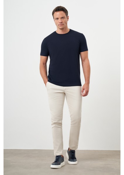 Erkek Lacivert Trend Polo Yaka Classic Regular Fit T-Shirt