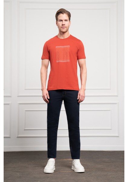 Erkek Tarçın Trend Bisiklet Yaka Dinamik Fit Pamuk T-Shirt fiyatları